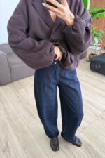 Kahve Çizgili Ballon Jean - Görsel 2