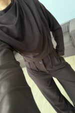 Omzu Drapeli Tasarım Takım Kahverengi - Görsel 3