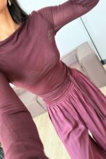 Bağlama Detaylı Bluz Mürdüm - Görsel 2