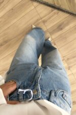 Moni Bol Paça Orta Mavi Jean - Görsel 3