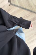 Boyundan Bağlamalı Kolları Volanlı Bluz Siyah - Görsel 3