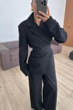 Loyd Beli Bağlamalı Pantolon Takım Siyah - Görsel 2