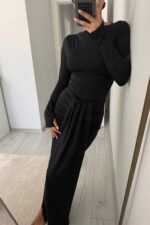 Tasarım Soft Touch Etek Takım Siyah - Görsel 3