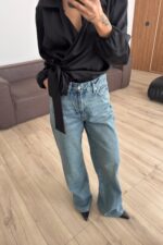 Wendy Geniş Paça Açık Mavi Jean - Görsel 2