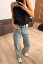 Rico Wide Leg Mavi Yıkamalı Jean - Görsel 2