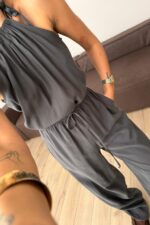 Omuzdan Bağlamalı Halter Yaka Takım Antrasit - Görsel 3