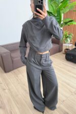 Omzu Drapeli Tasarım Takım Antrasit - Görsel 2