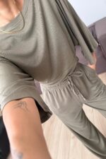 Hank Yarasa Kol Tişört Pantolon Takım Haki - Görsel 3