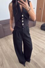 Gk Palazzo Pantolon Siyah - Görsel 2