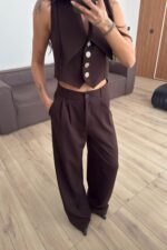 Gk Palazzo Pantolon Kahverengi - Görsel 2