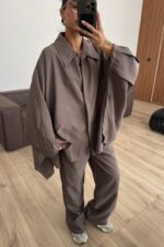 Düğmeli Selen Takım Toprak - Görsel 2