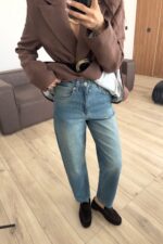 Wesley Mom Mavi Yıkamalı Jean - Görsel 2