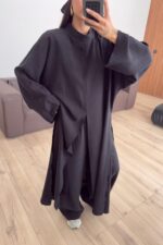 Tasarım Tunik Şallı Takım Siyah - Görsel 2