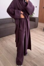 Tasarım Tunik Şallı Takım Mürdüm - Görsel 3