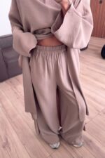 Tasarım Tunik Şallı Takım Bej - Görsel 3