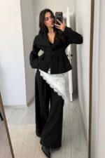 Dantelli Asimetrik Etek Beyaz