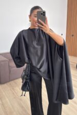 Eros Saten Tasarım Takım Siyah - Görsel 3