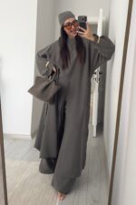 Tasarım Tunik Şallı Takım Haki