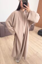 Tasarım Tunik Şallı Takım Bej - Görsel 2