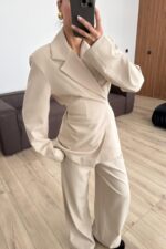 Loyd Beli Bağlamalı Pantolon Takım Bej - Görsel 2