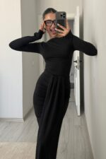 Tasarım Soft Touch Etek Takım Siyah - Görsel 2