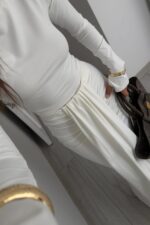 Tasarım Soft Touch Etek Takım Ekru - Görsel 3