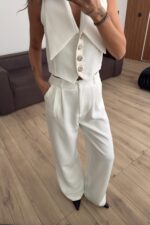 Gk Palazzo Pantolon Ekru - Görsel 2