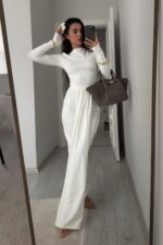 Tasarım Soft Touch Etek Takım Ekru