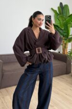 Forteza Balon Kesim Gömlek Kahverengi - Görsel 2