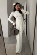 Tasarım Soft Touch Etek Takım Ekru - Görsel 2