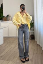 Varıus Wide Leg Antrasit Jean