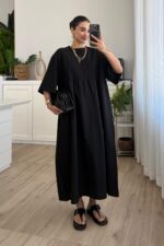 Pinte Bohem Elbise Siyah