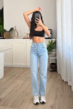 Jenner Straight Mavi Yıkamalı Jean