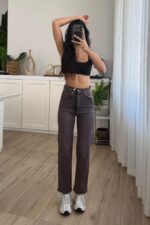 Jenner Straight Kahverengi Jean