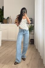 Gj Wide Leg Açık Mavi Jean