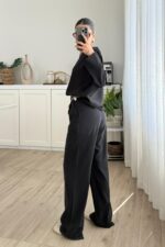 Gant V Yaka Bluz Pantolon Takım Siyah - Görsel 4