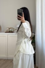 Ant Premium Belden Oturtmalı Ceket Krem - Görsel 4