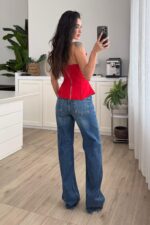 Wom Wide Leg Dark Mavi Jean - Görsel 3