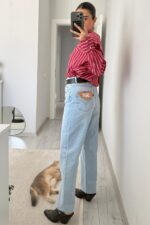 Lvs Kesik Paça Straight Açık Mavi Jean - Görsel 5