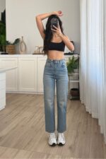 Jenner Straight Mavi Eskitme Jean