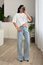Sonik Wide Leg Açık Mavi Jean