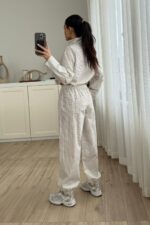 Pötikare Dik Yaka Ceket Şalvar Pantolon Takım Kahverengi - Görsel 3