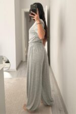 Kısa Kollu Vatkalı Eşofman Takım Gri - Görsel 5