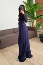 Buzzy Beli Bağlamalı Bluz Pantolon Takım Lacivert - Görsel 4