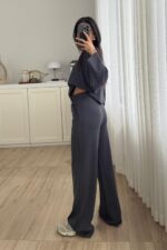 Pis Dikiş Modal Kumaş Takım Antrasit - Görsel 4