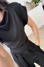 Pile Detaylı Modal Kumaş Takım Siyah - Görsel 3