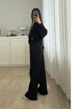 Pis Dikiş Modal Kumaş Takım Siyah - Görsel 3