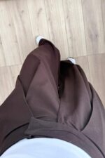 Pileli Geniş Kesim Pantolon Kahverengi - Görsel 3