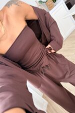 Larry Üç Parça Takım Kahverengi - Görsel 3