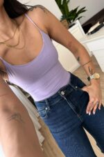 İp Askılı Bodysuit Lila - Görsel 2